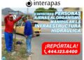 PIDE INTERAPAS DENUNCIAR A QUIENES DAÑEN LA INFRAESTRUCTURA HIDRÁULICA
