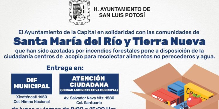 MUNICIPIO ABRE CENTROS DE ACOPIO PARA DANMIFICADOS DE LOS INCENDIOS FORESTALES