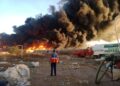 PROTECCIÓN CIVIL MUNICIPAL COLABORA EN EL COMBATE AL INCENDIO EN EJE 124