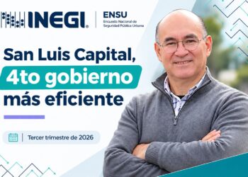 LA CAPITAL POTOSINA CUARTO LUGAR NACIONAL EN PERCEPCIÓN DE EFICACIA GUBERNAMENTAL: INEGI